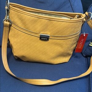 Rosetti Gold Textured Crossbody Bag with Adjustable Strap